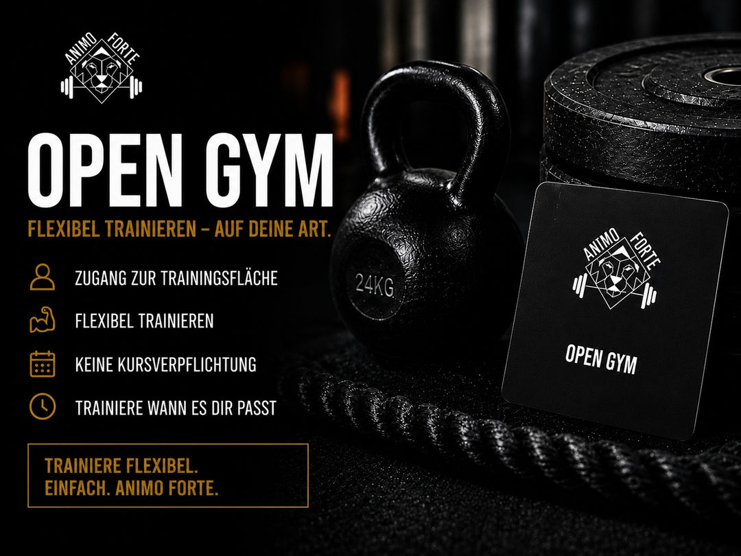 Bild für den Open Gym Tarif, den wir neu bei Animo Forte, Fitnessstudio in Braunschweig, eingeführt habe.